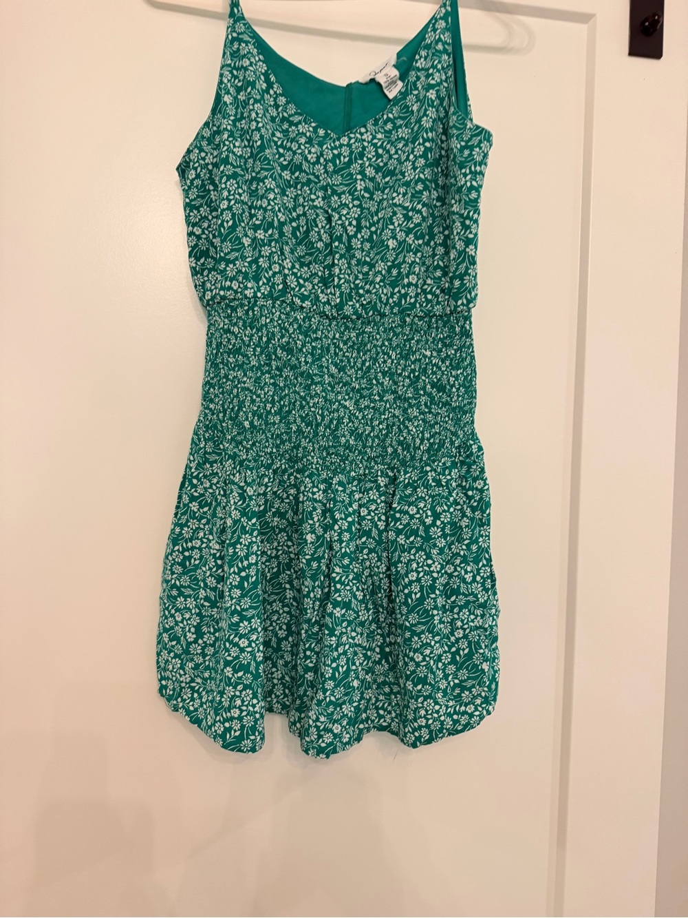 Floral Smocked Mini Dress in Green